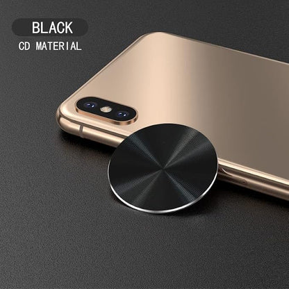 Metal Plates Replacement Set 4 Pack for Magnetic Car Mount. Kit of 4 Black Round Discs Without Holes for Case Back, Phone Magnets. Strong 3M Adhesive Backing Circular Cell Phone Holder Stickers.