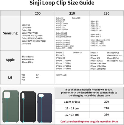 Sinjimoru C-Shaped Clip Finger Phone Grip, Silicone Loop for iPhone Case & Samsung. Black 210