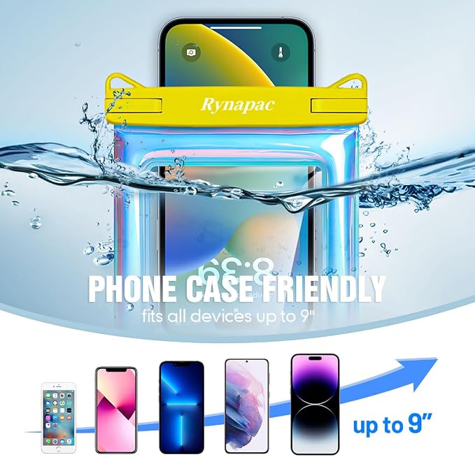 [Up to 8.5''] Floating Waterproof Phone Pouch, IPX8 Underwater Cell Phone Holder with Lanyard for iPhone 17 16 15 14 Pro Max, Galaxy S25 24 Ultra, Beach Cruise Ship Essentials Travel Must Haves