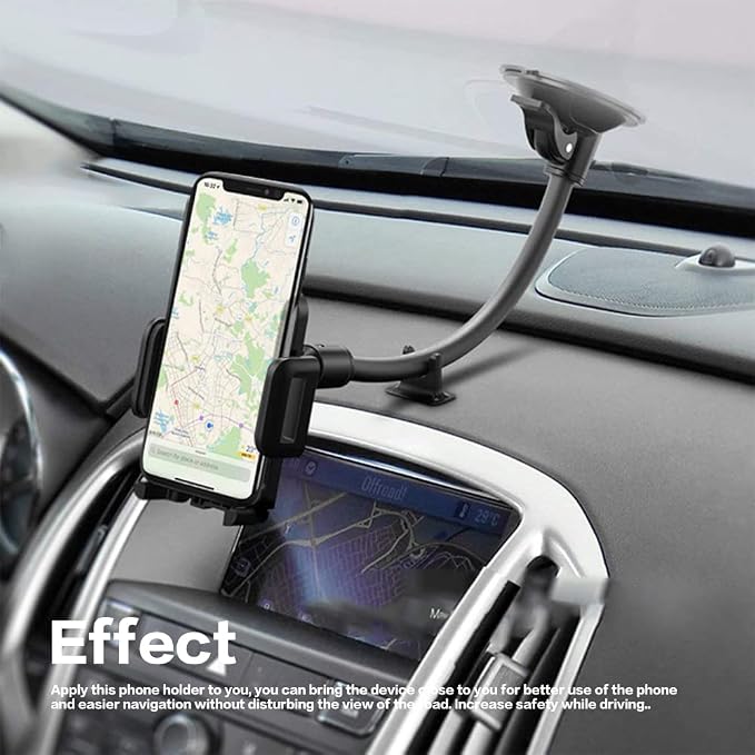 Car Phone Holder Mount, Cell Phone Holder for Car,Universal Car Phone Mount Windshield with Strong Suction, Anti-Shake Stabilizer Phone Car Holder,Compatible with All iPhone Android Smartphone