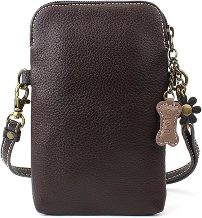 CHALA Dog Collection Cell Phone Crossbody Purse-Women PU Leather/Canvas Multicolor Handbag with Adjustable Strap