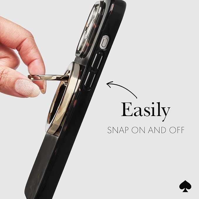 kate spade new york Magnetic Phone Ring Grip with Stand - Removable and Collapsible - Tortoiseshell