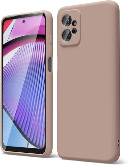 oakxco for Motorola Moto G Power 5G 2023 Phone Case Liquid Silicone, Thin Slim Soft Rubber Gel TPU Plain Simple Cover for Women Girl Cute, Matte Solid Color, Brown