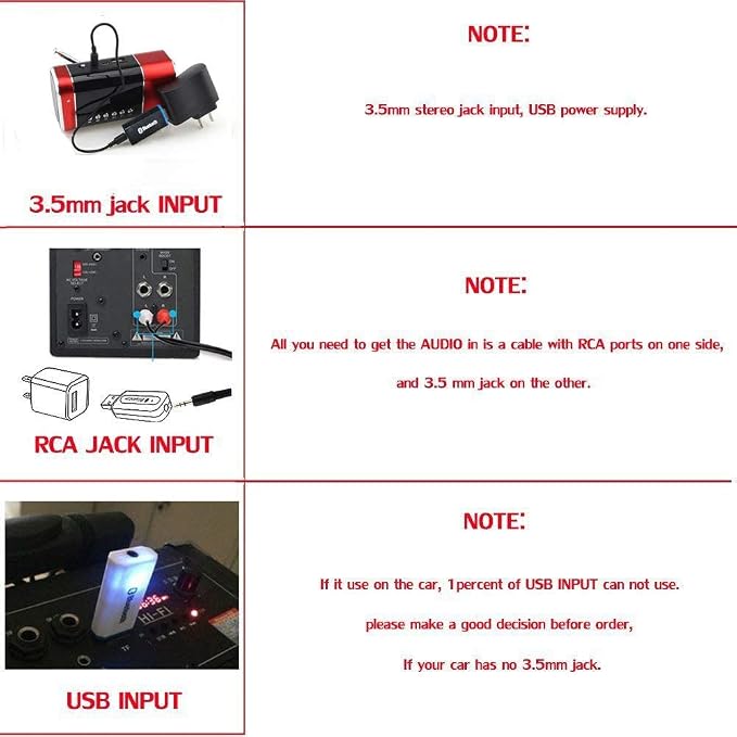 USB Bluetooth Receiver Adapter,Wireless Audio Adapter, Car Kit Music Receiver Bluetooth Adapter Home/Car Stereo Sound System,Portable Speskers,(Aux in) with 3.5mm Cable (Yet-M1).