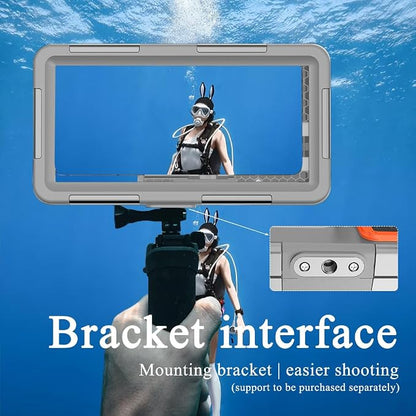 2026 Underwater Snorkeling Diving Phone Case for Phone 17/16/15/14/13/12Pro Max/Galaxy S25/S24/S23.(50ft/15m) Professional Scuba Dive Waterproof Case Underwater Photo Video（Gray）
