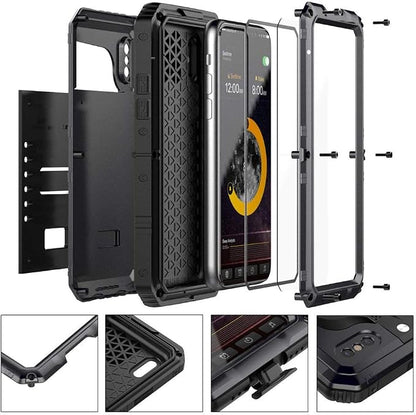 Beasyjoy for iPhone X Case iPhone 10 Metal Case Heavy Duty Cover with Screen Full Body Protection Shockproof Dustproof Drop Proof Rugged Durable Military Grade Defender 5.8 inch, Black