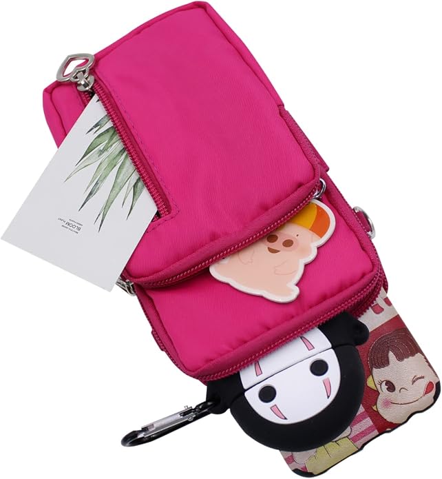 JUMISEE 3-Layers Crossbody Bag Cellphone Pouch Armband Wallet Nylon Smartphone Purse