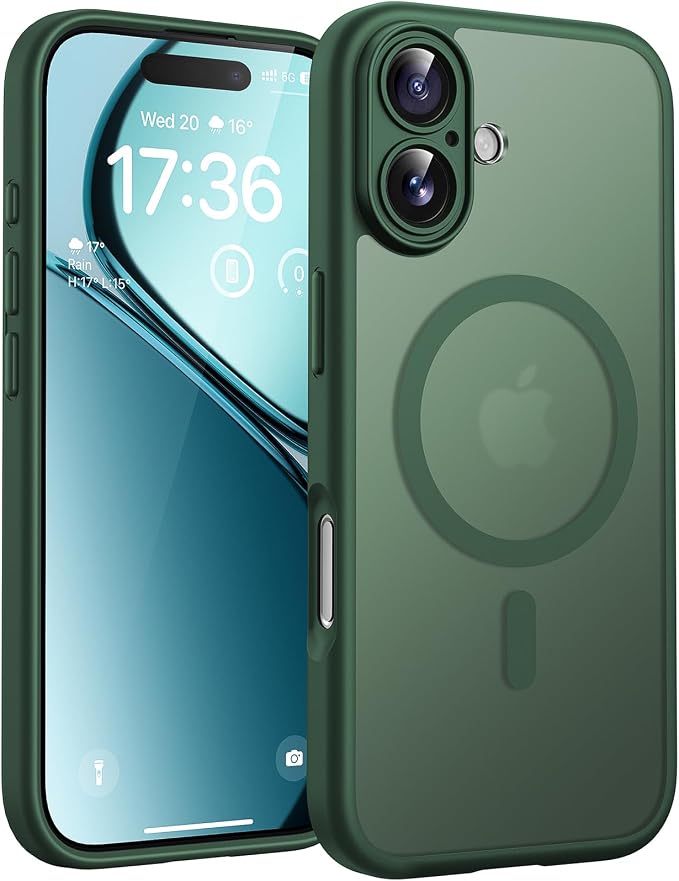 TOCOL for Phone 17 Case, Compatible with Magsafe Charger, Full Camera Protection, Drop Protection, Translucent Matte Phone Case for Phone 17 6.3 inch (Alpine Green)