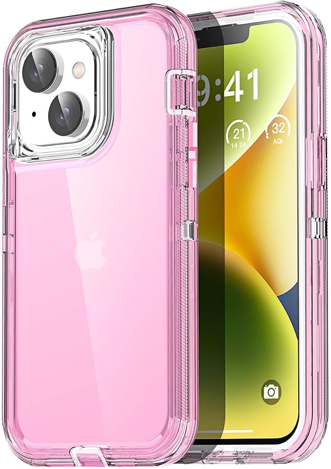 AICase for iPhone 16e/13/iphone 14 Case Clear 3 in 1 Heavy Duty Drop Protection Full Body Rugged Shockproof/Dust Proof 3-Layer Military Protective Tough Durable Cover for iPhone 16e/13/14 6.1"_2