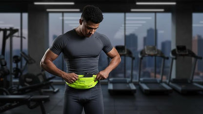 GOX Running Belt Small Waist Packs Slim Fanny Pack for Women Lightweight Waterproof Hip Pack Money Safe Bag in Pants Phone Holder Ultra Running Pouch (green)