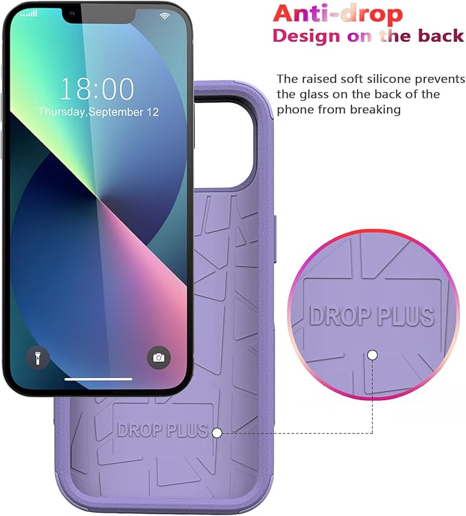 Diverbox for iPhone 13 Case [Shockproof] [Dropproof] [Dust-Proof],Heavy Duty Protection Phone Case Cover for Apple iPhone 13 (Purple)