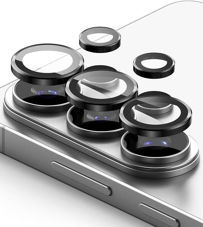 Ringke Camera Lens Frame Glass for Samsung Galaxy S26 Ultra Camera Lens Protector [Individual Lens Covers] Tempered Glass Covers and Aluminum Alloy Frames - 2 Pack