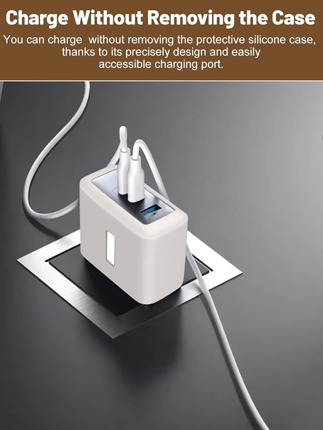 Silicone Protective Case for Anker Nano 100W USB-C Charger, Full-Body Protective Cover with Precise Cutouts, Shockproof Dustproof Charging Block Protector Sleeve & Scratch-Resistant Sleeve (Grey)