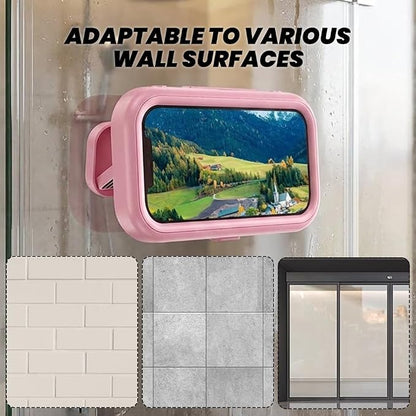Waterproof Shower Phone Holder: 360° Rotatable Adjustable Bathroom Mobile Stand - Bathroom Wall Phone Mount Stand Anti Fog for Kitchen, Bath - Accessories for 4-7" Cellphones (Purple)