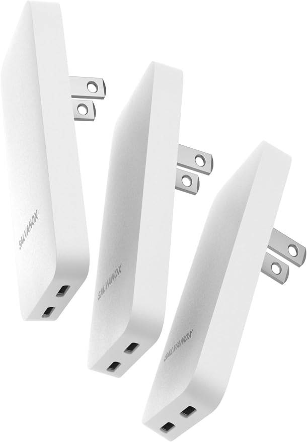 (3 Pack) Galvanox Dual USB-C Flat Wall Charger - Fast Charging Ultra Slim Outlet Plug, Multi Port Type C for iPhone 13, 14, iPhone 15 Pro Max and Samsung Galaxy Phones (20W)