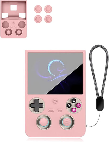 Silicone Protective Case for Anbernic RG477V Game Console, Full-Body Protective Cover with Precise Cutout, Shockproof Dustproof Protector Sleeve & Scratch-Resistant Sleeve (Pink)