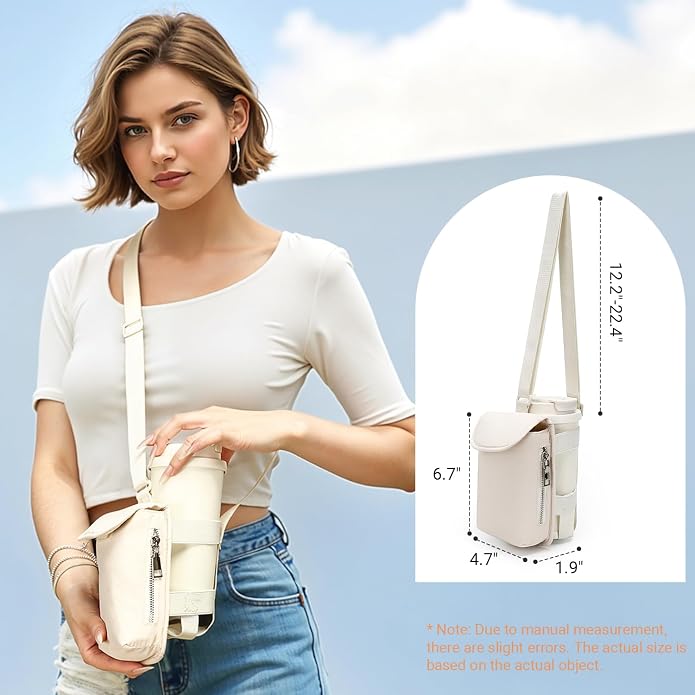 Herald Mini Phone Crossbody Bag with Water Bottle Holder, Water Bottle Carrier Bag with Strap for GYM, Hiking, Cycling