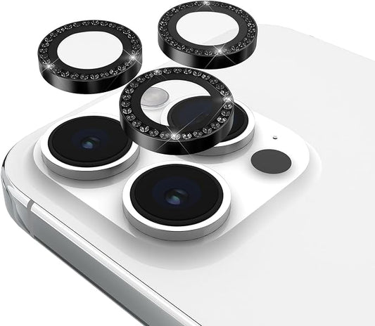 kate spade new york iPhone 15 Pro/iPhone 15 Pro Max Camera Lens Protector with Aluminum Ring - Set in Stone Nightfall