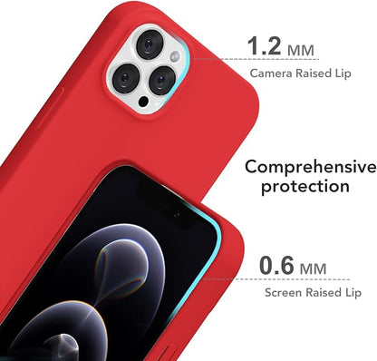 for iPhone 12/12 Pro Case Silicone Compatible with Magsafe Case, Ultra Slim Thin Magnetic Phone Cases Mag Safe, Cute Soft Rubber Gel TPU Matte Plain Wireless Charging Cover for Women, Red