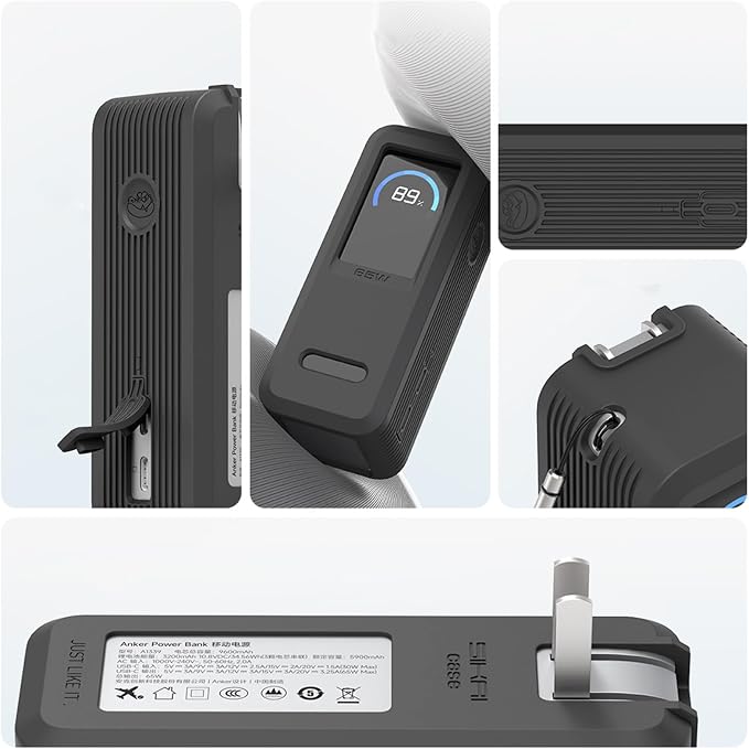 Portables Silicone Carrying Case Protective Storage Bag for 2 in 1 65W 9600mAh Power Banks Case Only