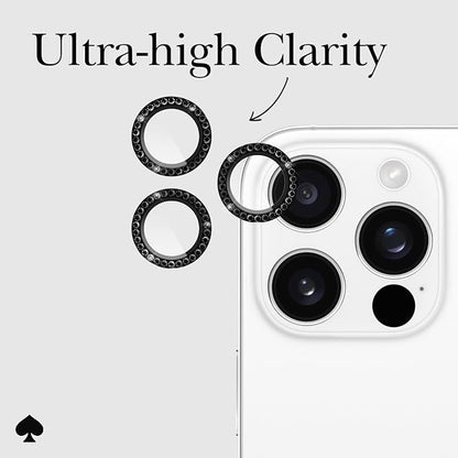 kate spade new york iPhone 16 Pro Max/iPhone 16 Pro Camera Lens Protector with Aluminum Ring - Set in Stone Nightfall