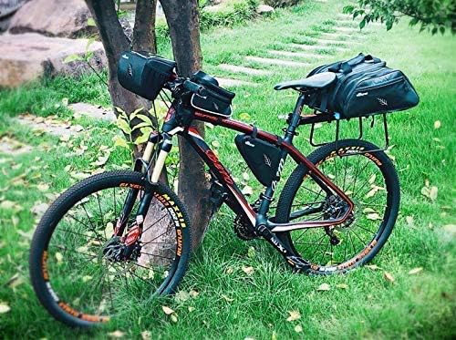 NDakter Bike Triangle Frame Bag & Bicycle Repair Kit, 2L Waterproof Storage Pouch with 16-in-1 Multi-tool, Portable Bike Tool Set for Flat Tire Repair, Cycling Accessories for Mountain Road Bike, MTB
