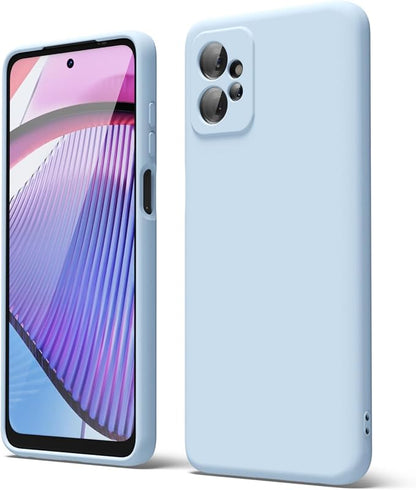 oakxco for Motorola Moto G Power 5G 2023 Phone Case Liquid Silicone, Thin Slim Soft Rubber Gel TPU Plain Simple Cover for Women Girl Cute, Matte Solid Color, Light Blue