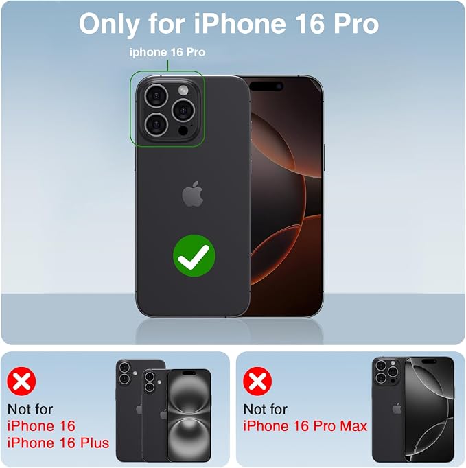 BOPPS Battery Case for iPhone 16 Pro with Stand，Slim Powerful 8500mAh Portable Rechargeable Protective Extended Charger Cover for iPhone 16 Pro Charging Case,Black