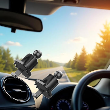 2Pcs Black Universal Air Vent Clip for Car Phone Mount Cellphone Holder Vent Grip W Joint Ball Dia- for Most Car Bracket Universal Air Vent Clip for Phone Cellphone Holder Grip (17mm)