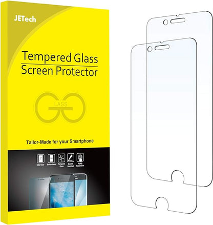 JETech Screen Protector for iPhone 8 Plus/7 Plus, 2-Pack | HD Clear, Tempered Glass Film, Anti-Scratch Glass