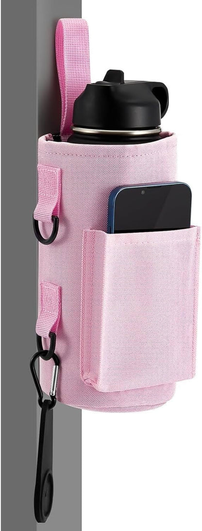 Magnetic Gym Bag with Phone Pocket Water Bottle Holder – 6 Built-in Magnets for Hands-Free Use – Ideal for Workouts, Outdoor, Travel – Securely Attaches to Equipmen