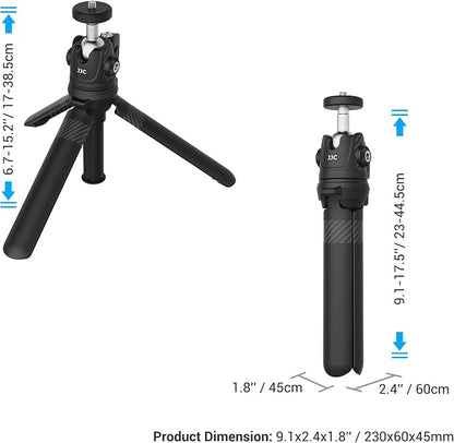 JJC 2 in 1 Extendable Mini Vlogging Tripod & Selfie Stick for Sony ZV-E10 II ZVE10 ZV-1F ZV1F ZV-1 II ZV1 RX100 VII A6100 A6400, Canon PowerShot V1 SX740 HS G7X Mark III II EOS R100 R50 R10 & More