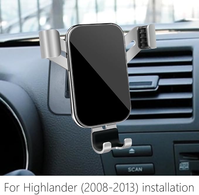 Car Phone Holder for Toyota Highlander 2008 2009 2010 2011 2012 2013 Auto Interior Accessories Best Cell Phones Mount Cellphone Mobile Cradle Charging Navigation Bracket Air Vent Screen Stand