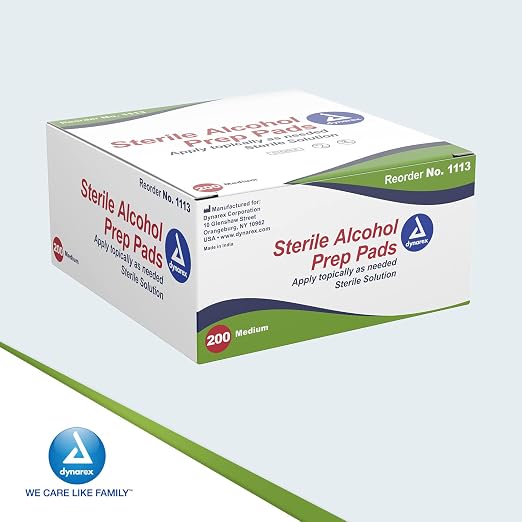 Dynarex Alcohol Prep Pads - 200/Box - Medium