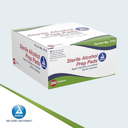 Dynarex Alcohol Prep Pads - 200/Box - Medium
