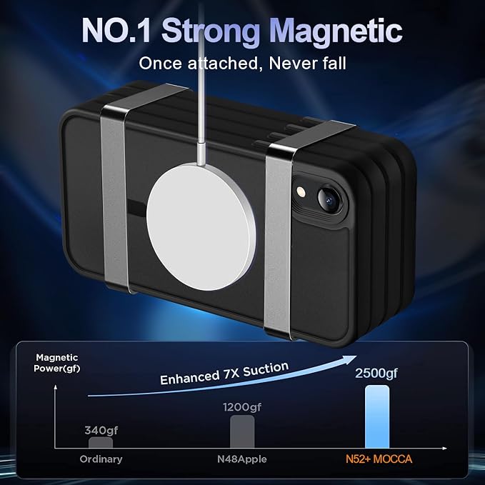 MOCCA Strong Magnetic for iPhone XR Phone Case, [Compatible with Magsafe][Mil-Grade Drop Protection] Slim Thin Translucent Matte Protective Cover Case for iPhone XR Case 6.1'', Black