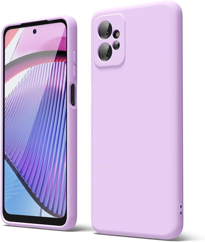 oakxco for Motorola Moto G Power 5G 2023 Phone Case Liquid Silicone, Thin Slim Soft Rubber Gel TPU Plain Simple Cover for Women Girl Cute, Matte Solid Color, Lilac Lavender Light Purple