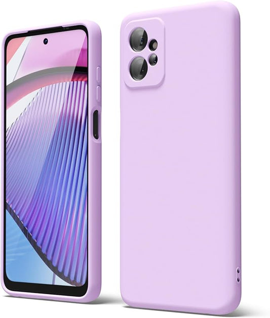 oakxco for Motorola Moto G Power 5G 2023 Phone Case Liquid Silicone, Thin Slim Soft Rubber Gel TPU Plain Simple Cover for Women Girl Cute, Matte Solid Color, Lilac Lavender Light Purple