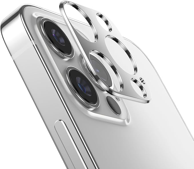Camera Lens Protector Bumper for iPhone 12 Pro,No Glass Flat Design, Silver