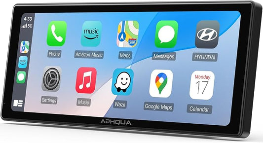 10.26 Inch Wireless Apple CarPlay & Android Auto Screen with Backup Camera,Portable Touch Display with Bluetooth FM AUX USB,Voice Control Multimedia Stereo for 99% Car Truck SUV