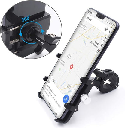 GUB Bike Phone Mount Holder, Aluminum Motorcycle Phone Holder Mount with 360° Rotation for iPhone 16 17 15 14 Pro Max Mini X XR Xs Plus, Samsung S25 S24 S22 4-7 Inch - Upgraded