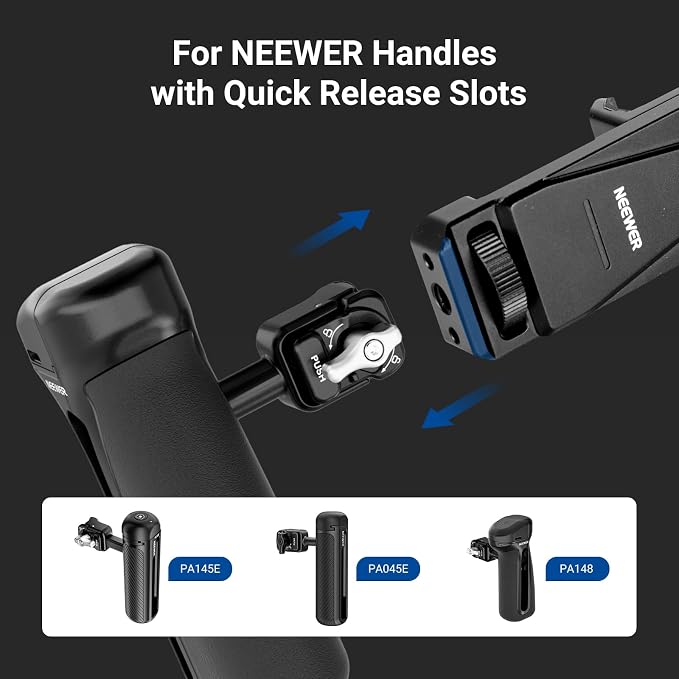 NEEWER Phone Holder with 17mm Phone Adapter & 17–37/58mm Filter Ring, Universal Adjustable Phone Tripod Mount Accessories Compatible with iPhone 17 Pro Max 16 S25 Ultra, PA047 PRO