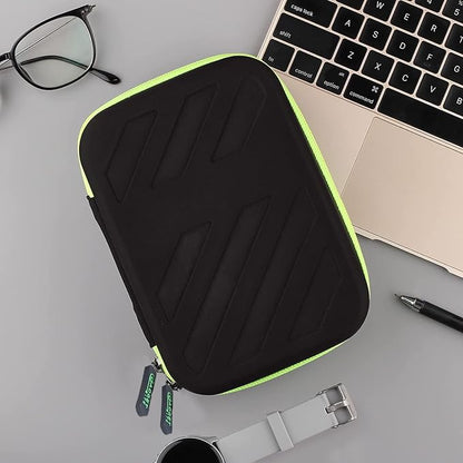 Portable Pouch For Electronic Accessories Usb Cables, Power Bank, Battery, Portable Hard Drive, Sd Memory Card, Earphones, Travel Gadgets Travel Friendly Case(Black&Green)