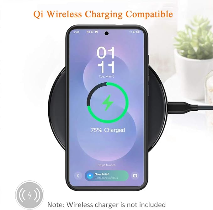 Wireless Charging Case for Galaxy S25 Edge, Upgraded 10000mAh Rechargeable Portable Charging Case Compatible with Galaxy S25 Edge (6.7 inch) with Carplay Extended Battery Pack Charger Case (Black)