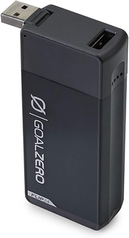 Goal Zero Flip 24 Portable Phone Charger, USB Battery Bank for Travel and Emergency Use - Black