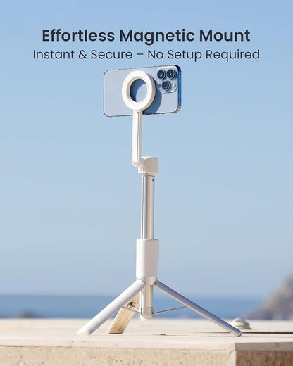 KraftGeek 64" Magnetic Phone Tripod for iPhone MagSafe, Reinforced Aluminum Selfie Stick Tripod Stand for Video Recording, Vlogging & Travel Content Creators