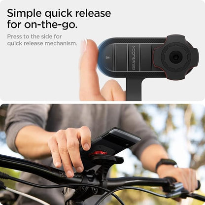 Spigen Life Gearlock Bike Phone Mount/Bike Phone Holder with Universal Adapter for Motorcycle, Classic, Electric, Scooter and Mountain Bike - Compatible with Most Phones