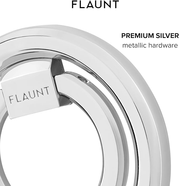 Flaunt MagSafe Phone Ring Holder & Stand - Removable MagSafe Phone Holder for Hand - Durable & Lightweight - Stylish Magnetic Grip Ring for iPhone 17 Pro Max/16 Pro Max/15/14/13/Pixel 10 (Silver)