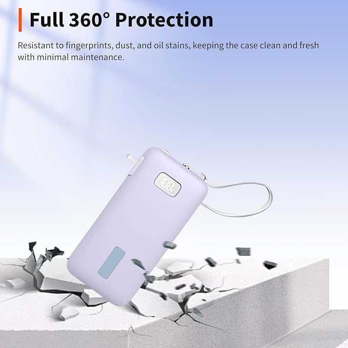 Case for Anker Nano 3-in-1 Portable Charger 10000mAh – Washable Protection Sleeve, Full Access to Charging Ports, Shockproof, Drop-Resistant, with Case-Friendly Charging[Purple]