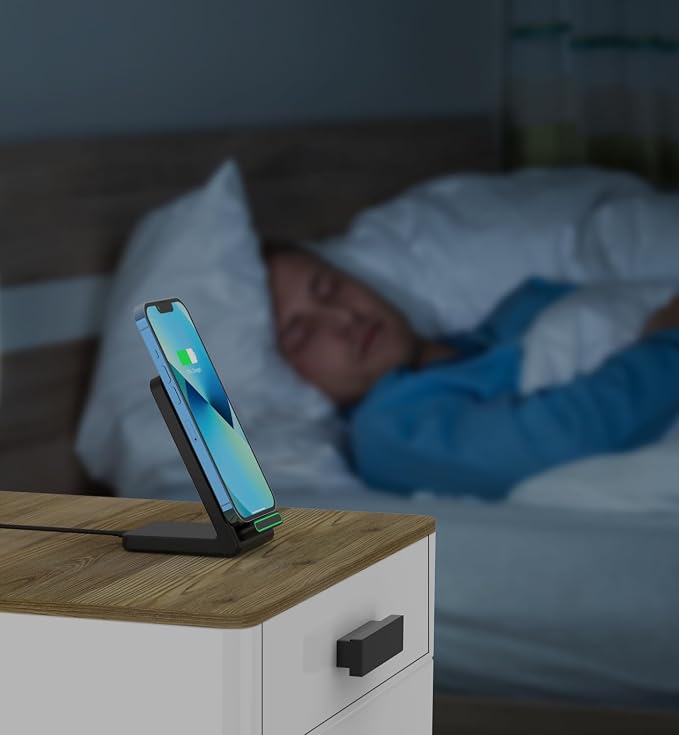 Fast Wireless Charging Stand, 15W Fast Charging Stand with Adapter for Samsung Galaxy S24/S24+/S24 Ultra/S23/S22/S21/S20/S10/Note, for iPhone 16/15/14/13/12/11/XR, for Pixel 9/8/7, and More.